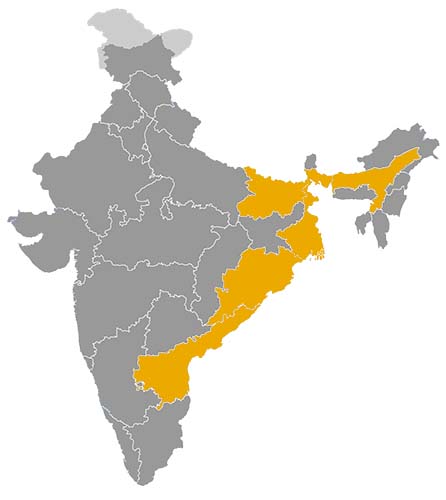 Inde • |1352/1576| • Sultanat du Bengale: carte